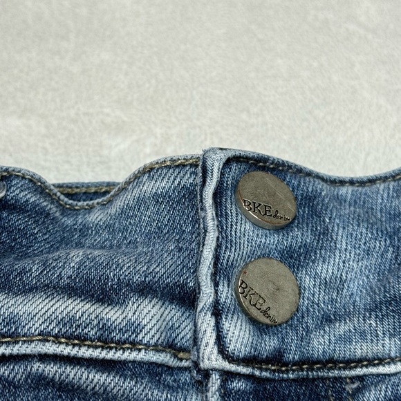 BKE Blue Distressed Jean Shorts with Elastic Adjustable Waistband - Picture 2 of 11